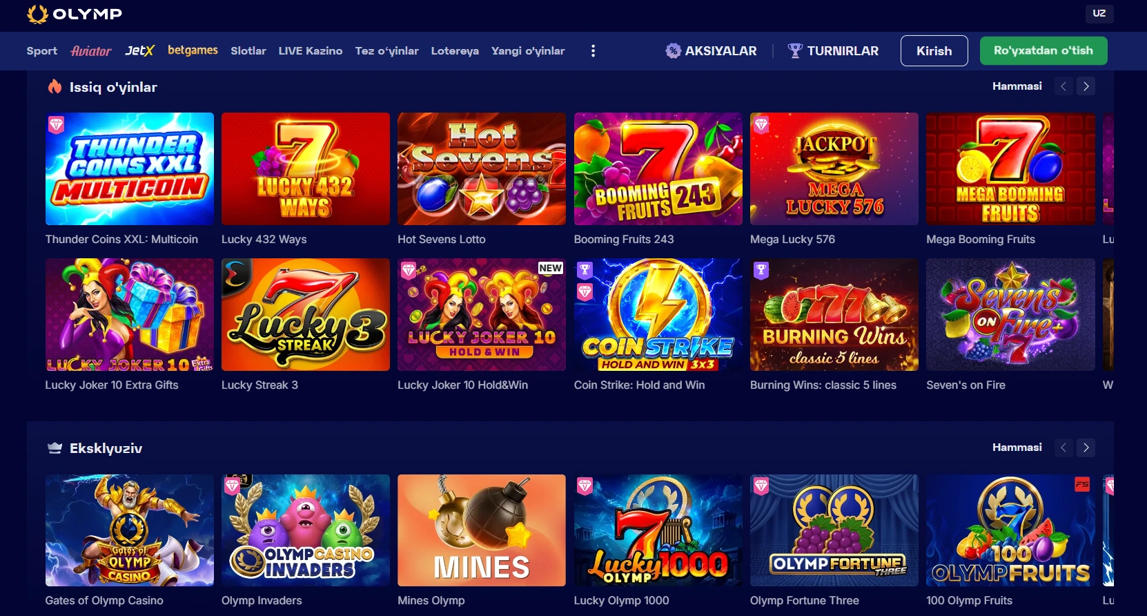 Kontent yetkazib beruvchi studiyalar — Olymp Casino